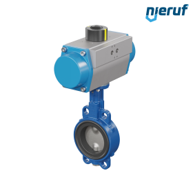 Butterfly valve DN 80 AK01 FPM pneumatic actuator single acting normally closed