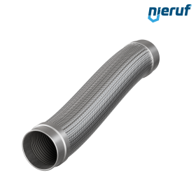 Ανοξείδωτος κυματοειδής σωλήνας ES01 DN100 - 114.3 mm με μονοπλή πλέξη και συγκολλημένα άκρα μήκος 1000 mm