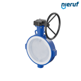 Butterfly-valve PTFE AK09 DN300 PN10-PN16 handwheel gearbox silicone insert