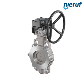 valvola a farfalla triplo eccentrico acciaio inox AK13 DN 100 PN10-40 ANSI150-300 volantino