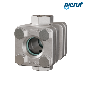 Durchfluss-Schauglas G 1/4" Zoll Edelstahl Borosilikatglas