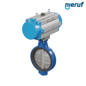 Butterfly valve DN 400 AK01 NBR-70-black DVGW gas pneumatic actuator single acting normally closed