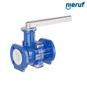 valvola a sfera flangiata PFA FK13 DN50 - 2" pollici PN10/16 in ghisa sferoidale 5.3103 con leva in acciaio
