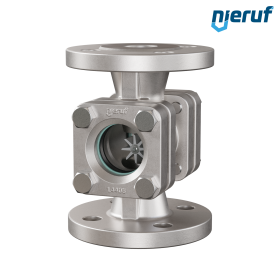 Flansch Schauglas DN32 - 1 1/4" Zoll Edelstahl 1.4408 Flansch ANSI 150 Natron-Kalk-Glas Version mit PTFE-Rotor
